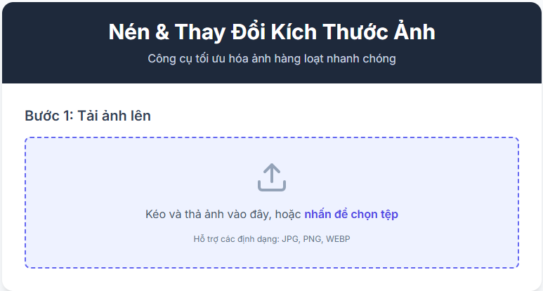 Giao diện công cụ nén ảnh BambooCompress