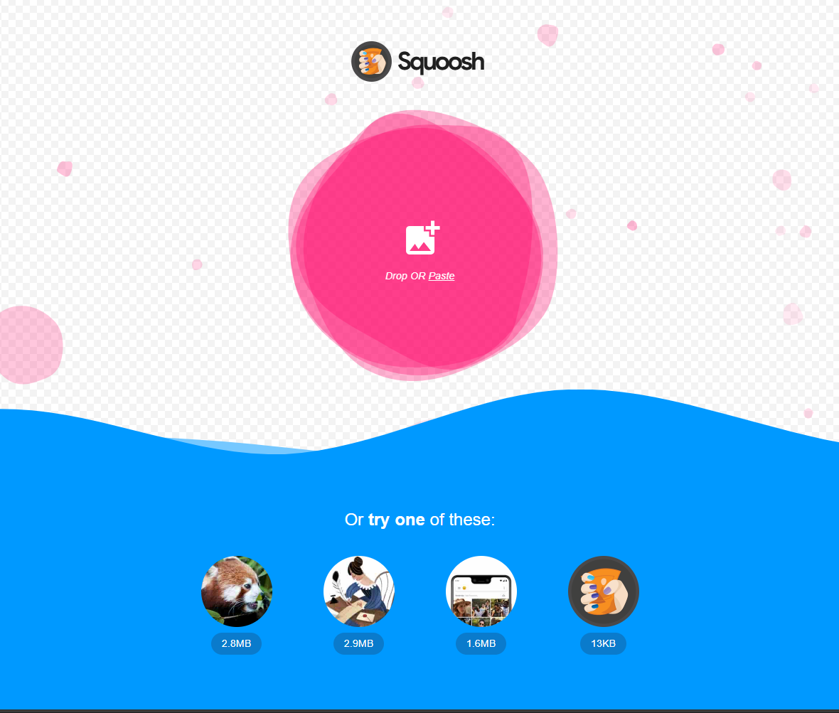 Giao diện công cụ nén ảnh Squoosh